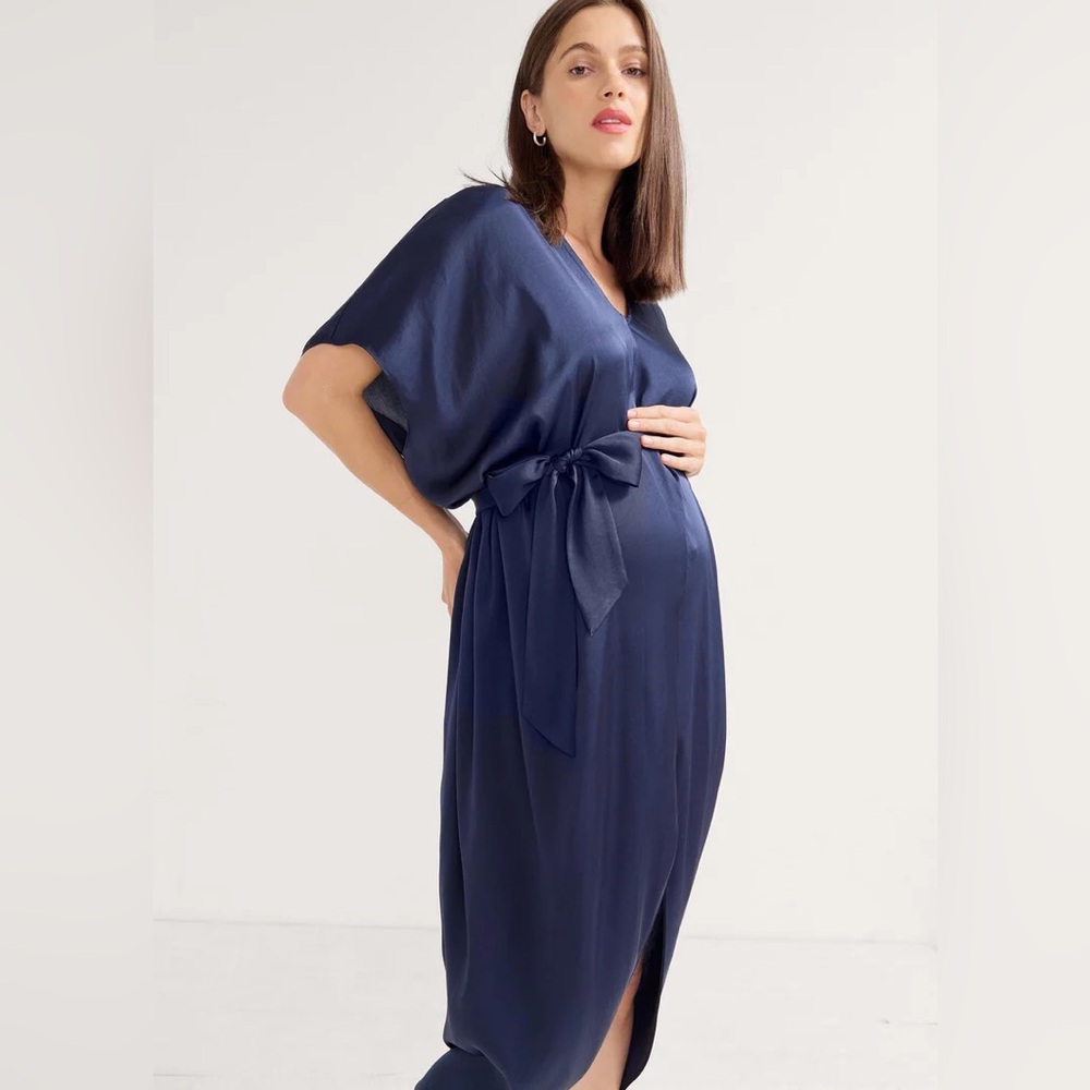 Elegant Navy Maternity Dress
